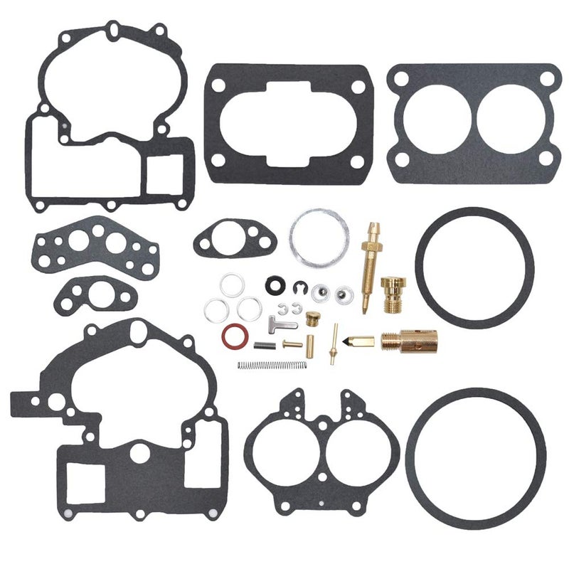 JDLLONG 3302-804844002 Carburetor Rebuild Kit for Mercury Marine 3.0L 4.3L 5.0L 5.7L Mercarb 2 BBL 1389-9562A1 1389-9563A1 1389-9564A1 1389-9670A2 1389-806077A2 with Float - Image 2